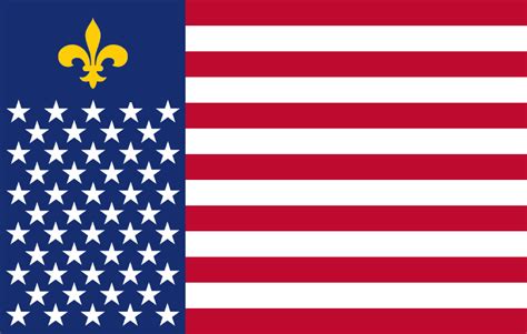 French Alliance United States Flag With Fifty Five Pointed Stars