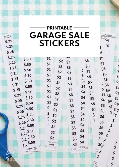 Garage Sale Price Tags Free Printable Garage Sale Tips Garage Sale