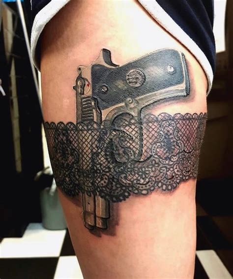 Garter Belt Gun Tattoo