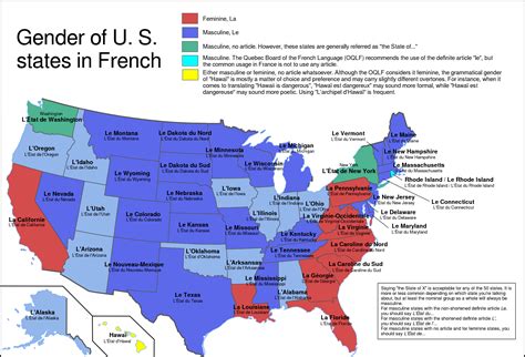 Gender And Names Of U S States In French Oc R Mapporn