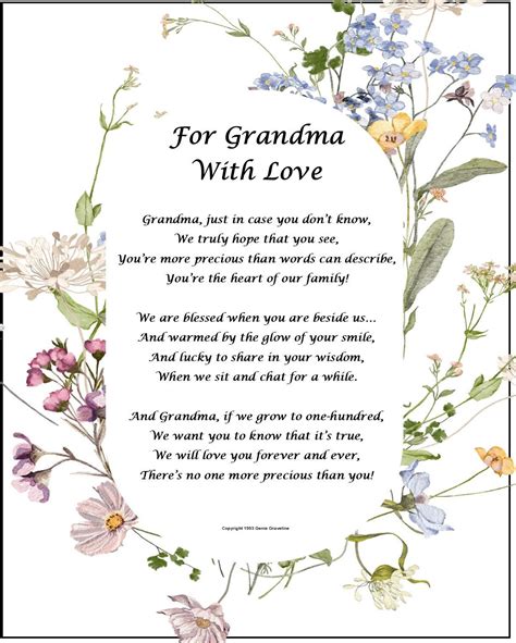 Grandma Print Grandma Poem Grandmother Poem Grandma Gift Etsy