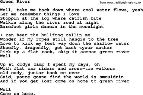 Green River By The Byrds Lyrics With Pdf