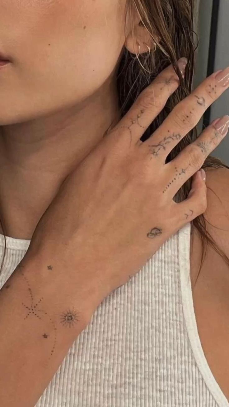 Hailey Bieber Hand Tattoos