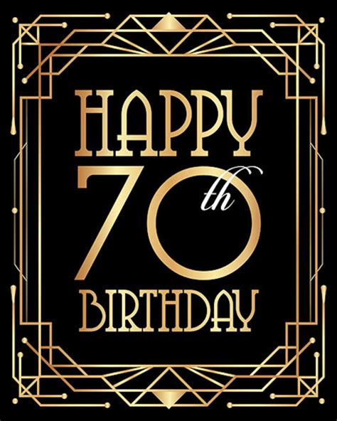 Happy 70Th Birthday Sign Printable Birthday Poster Etsy