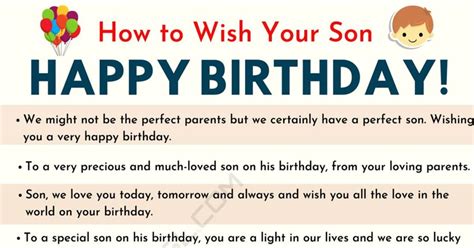 Happy Birthday Son 35 Meaningful And Funny Birthday Wishes For Son 7Esl