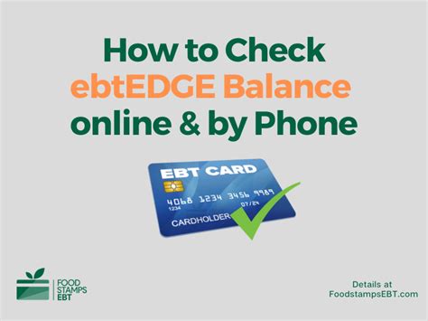 How To Check Ebtedge Balance Food Stamps Ebt