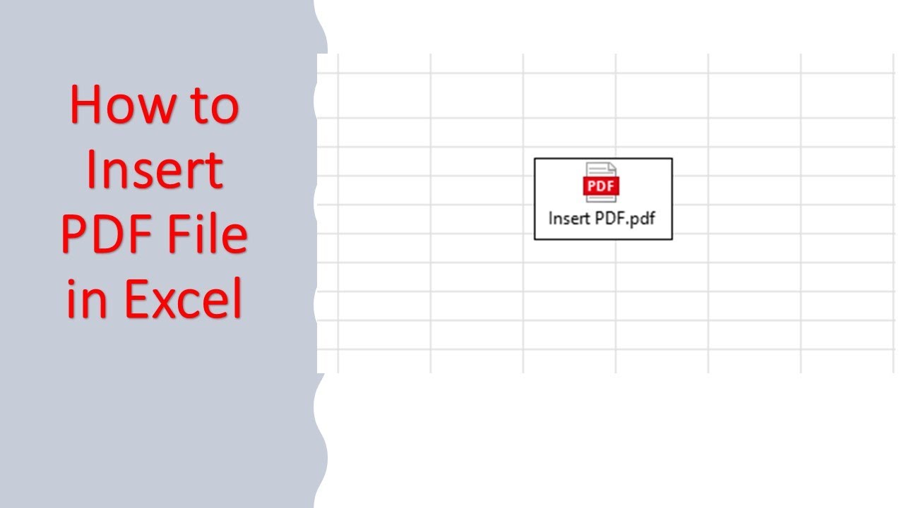 How To Insert Pdf File In Excel Youtube