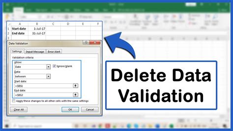 How To Remove Data Validation In Microsoft Excel Youtube