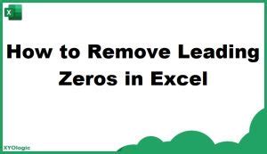 How To Remove Leading Zeros In Excel 10 Effective Methods Xyologic