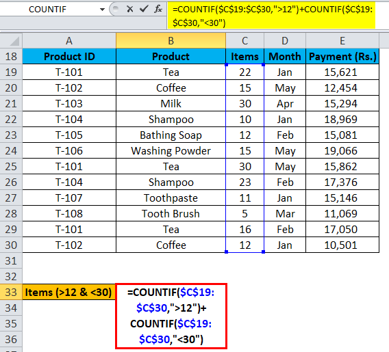 How To Use Multiple Criteria In Excel Countif And Countifs