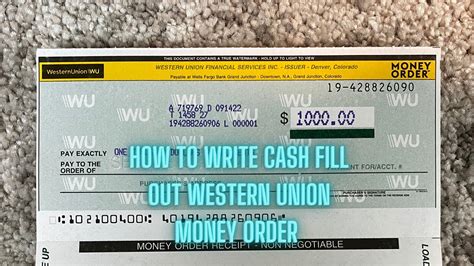 How To Write Cash Fill Out Western Union Money Order In 2023 Youtube