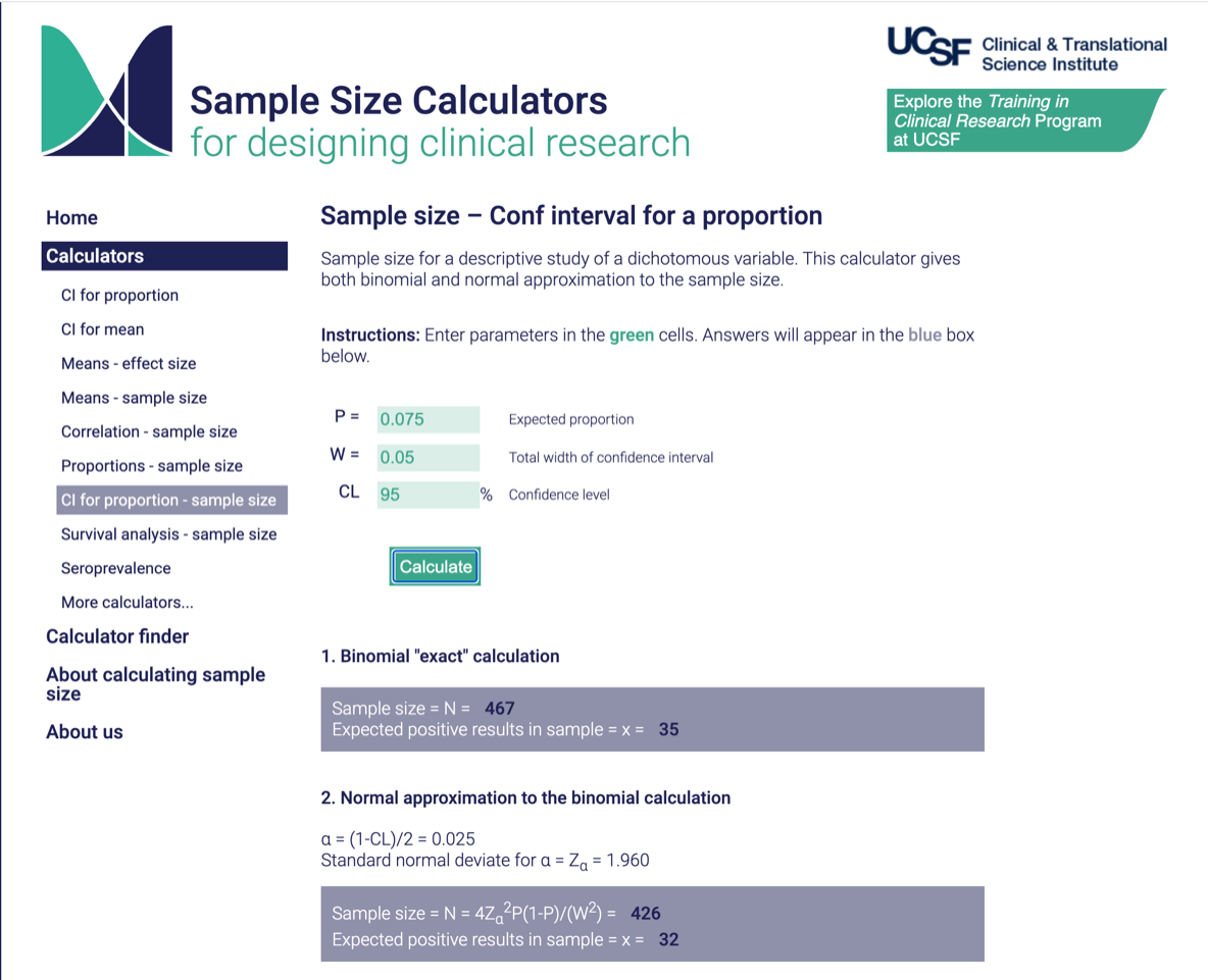 Improved Sample Size Calculator Website And New Calculators For Your