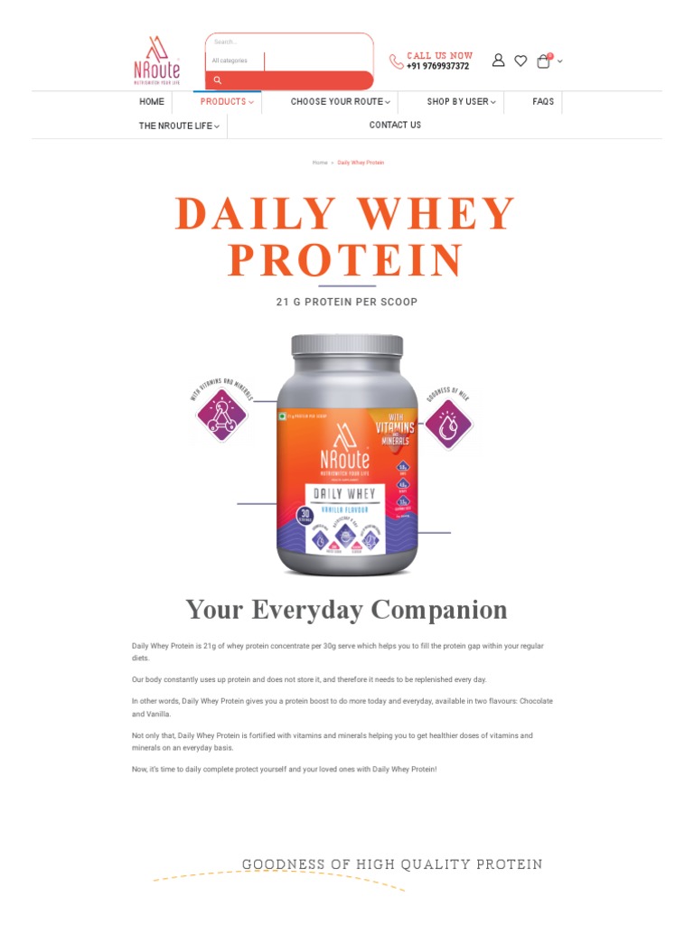 India S 1 Nroute Daily Whey Protein Powder Online 2022 By Nroute