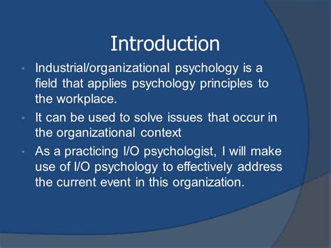 Industrial Organizational Psychology Definition