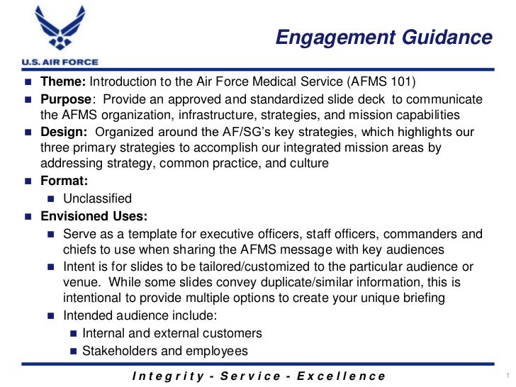 Introduction To The Air Force Medical Service Afms