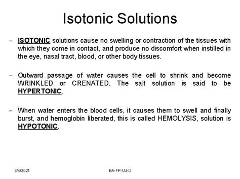 Isotonic Solutions 342021 Bafpujd Osmosis If A Pure