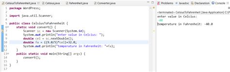 Java Program To Convert Celsius To Fahrenheit