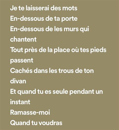 Je Te Laisserai Des Mots Lyrics