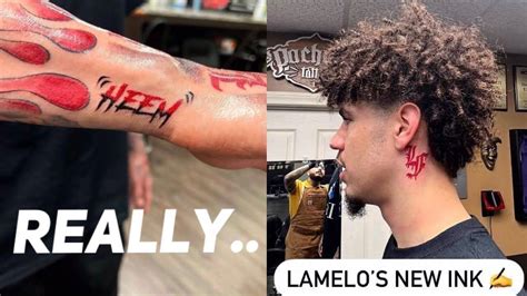 Lamelo Ball Face Tattoo