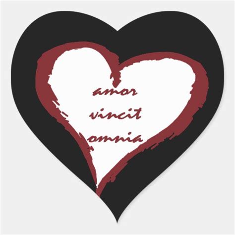 Latin Love Conquers All Heart Stickers Zazzle