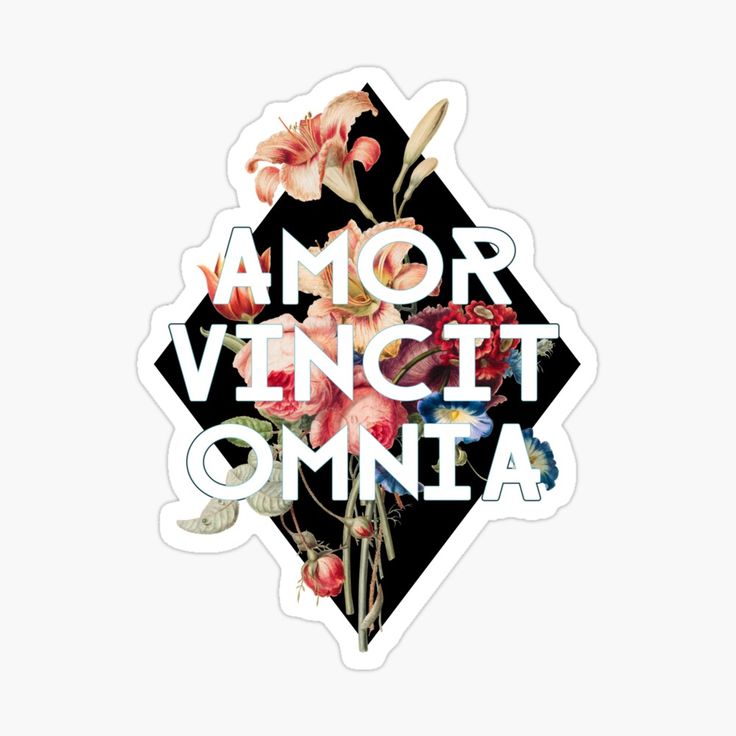 Love Conquers All Latin Motto Amor Vincit Omnia Sticker For Sale