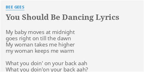 Lyrics For You Should Be Dancing