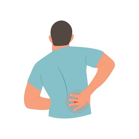 Man Holding His Back In Pain Lower Back Pain Backache Concept Vector