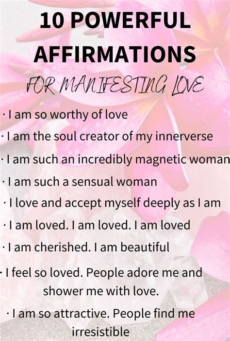 Manifest Your Love Now Powerful Results Affirmations For Self