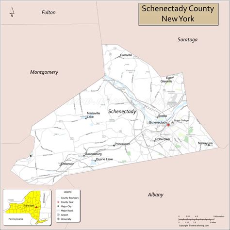 Map Of Schenectady County New York Where Is Located Cities Population Highways Amp Facts