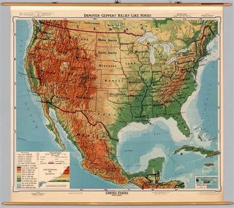 Map Of Usa And Mexico Topographic Map Of Usa With States