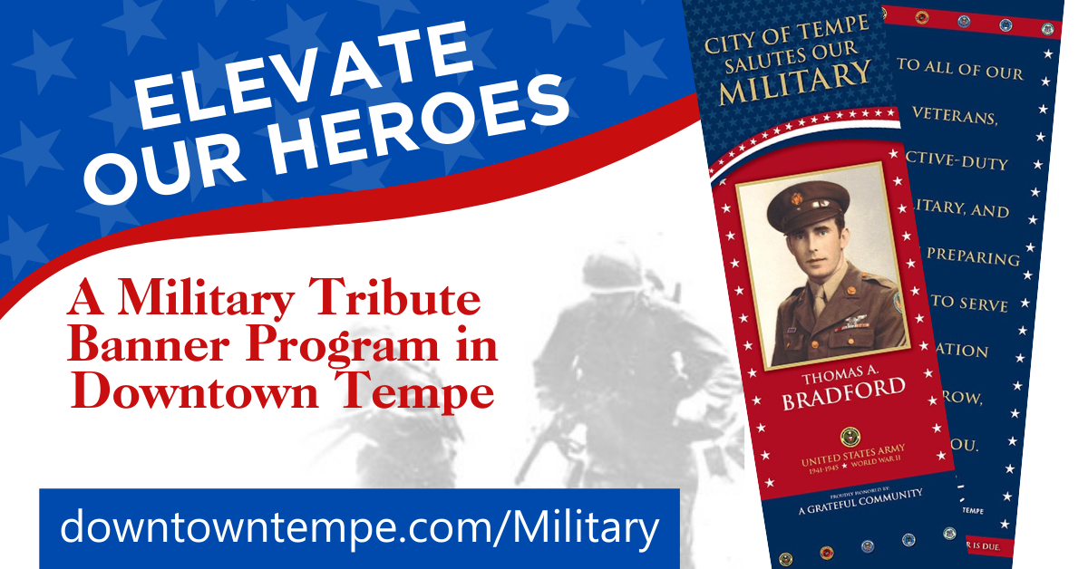 Military Tribute Banners Explore Downtown Tempe