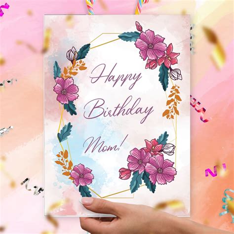 Mom Birthday Card Classic Style Template Editable Online