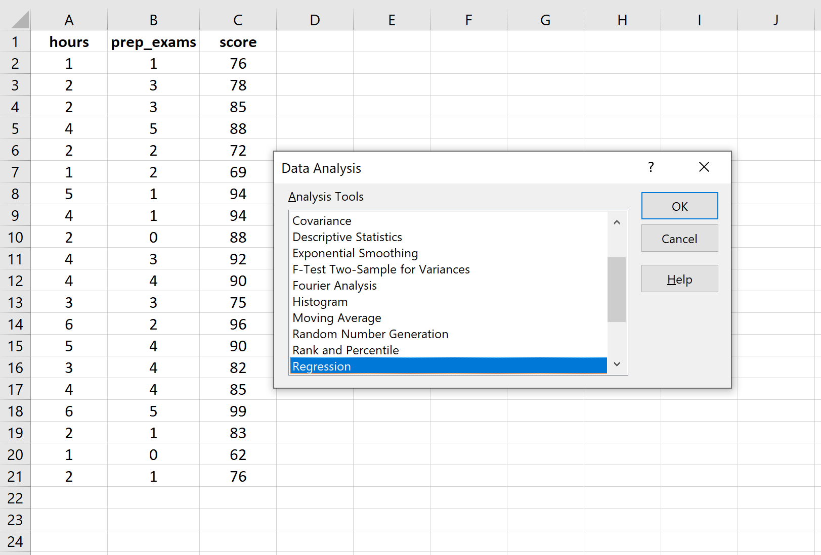 Multiple Linear Regression Excel Fit Several Independent Variables In