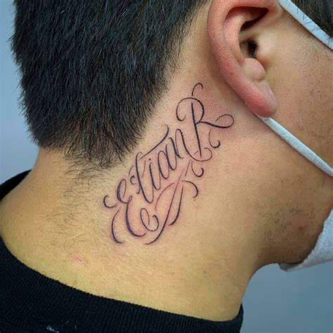 Neck Tattoo With Name