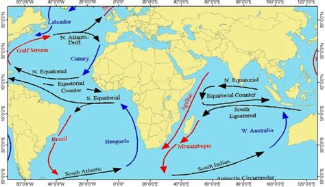 Ocean Currents In The Region Of Africa And The Bay Of Bengal Warm