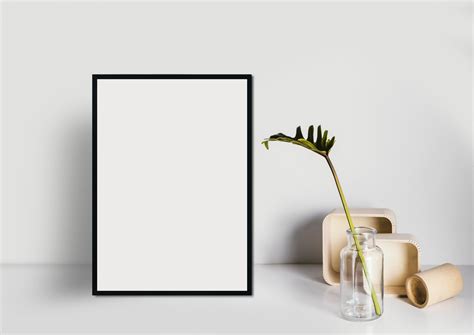 One Of The Kind Large Portrait Single Dark Frame Mockup Stock