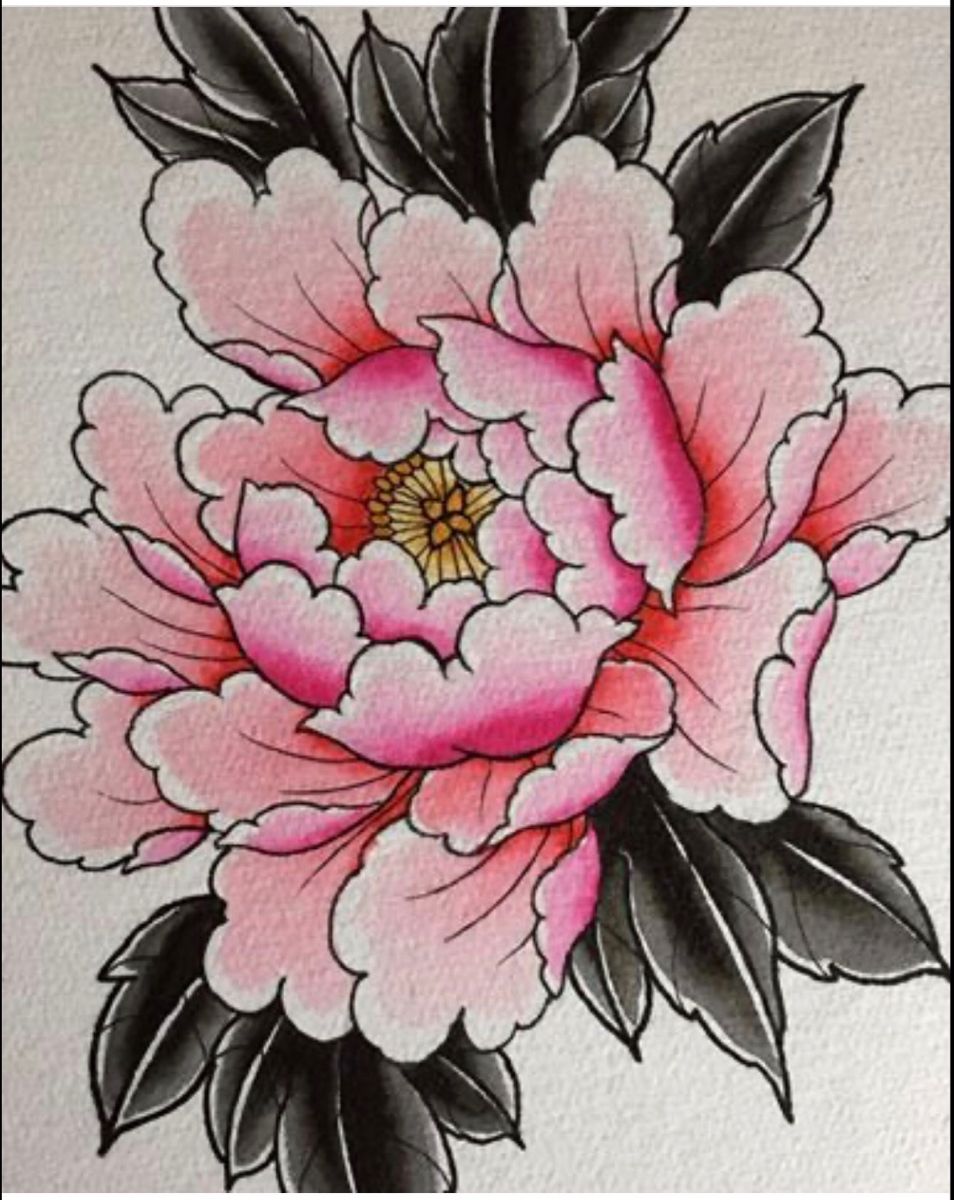 Peony Tattoo Design