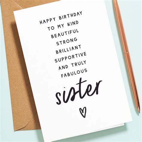 Personalised Sister Birthday Card By Andrea Fays