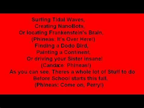 Ferb And Phineas Theme Song Lyrics - IMMUNO ONCOLOGY