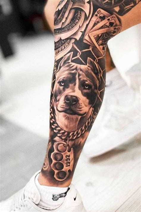 Pin Di Pit Bull Su Pitbull Tattoos Tatuaggi Uomo Tatuaggi Orso