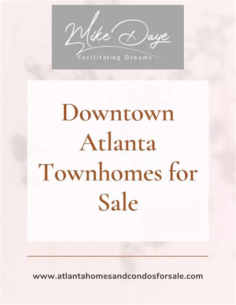 Ppt Downtown Atlanta Townhomes For Sale Atlanta Homes Powerpoint