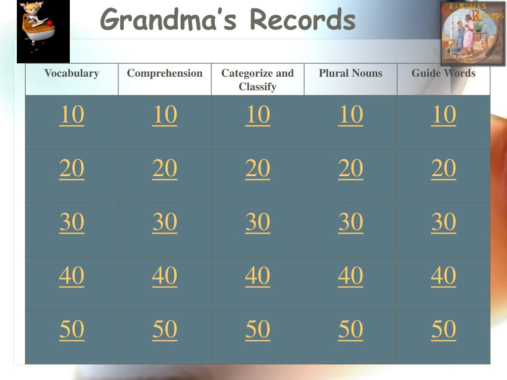 Ppt Grandma S Records Powerpoint Presentation Id 292667