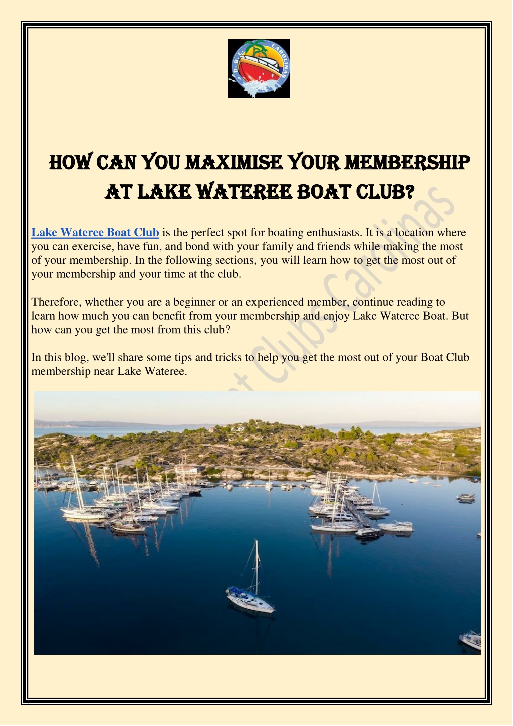 Ppt How Can You Maximise Your Membership At Lake Wateree Boat Club