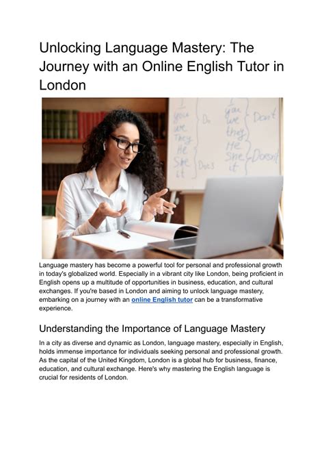 Ppt Unlocking Language Mastery The Journey With An Online English