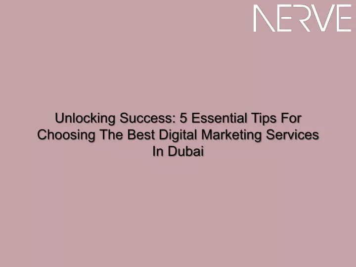 Ppt Unlocking Success 5 Essential Tips For Choosing The Best Digital