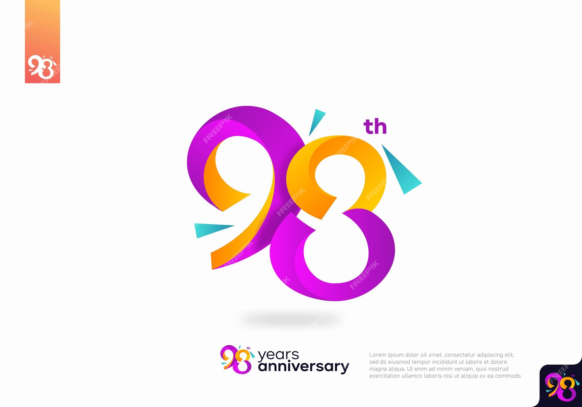 Premium Vector Number 98 Logo Icon Design 98Th Birthday Logo Number