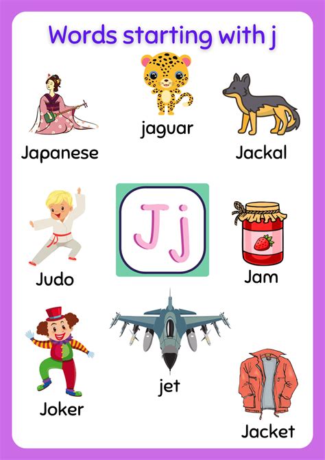 Print The Words Beginning With J Worksheets