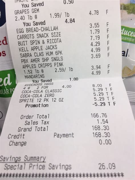 Publix Receipt Template