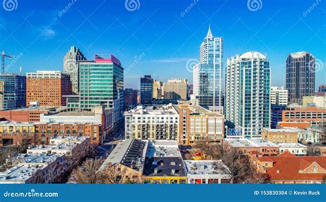 Raleigh North Carolina Nc Drone Skyline Aerial Stock Photo Image Of