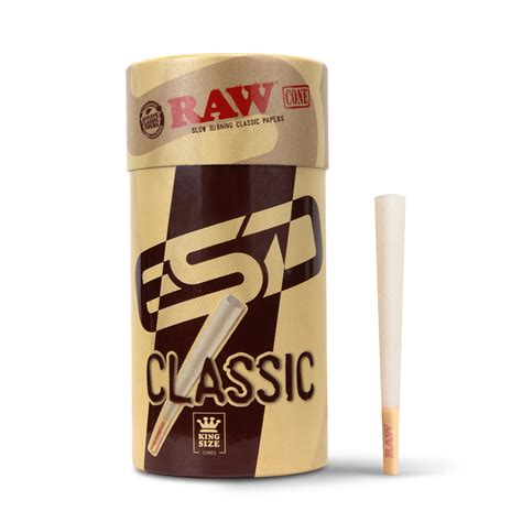 Raw Cones Classic King Size 100 Pack Natural Pre Rolled Rolling Paper With Tips Amp Packing